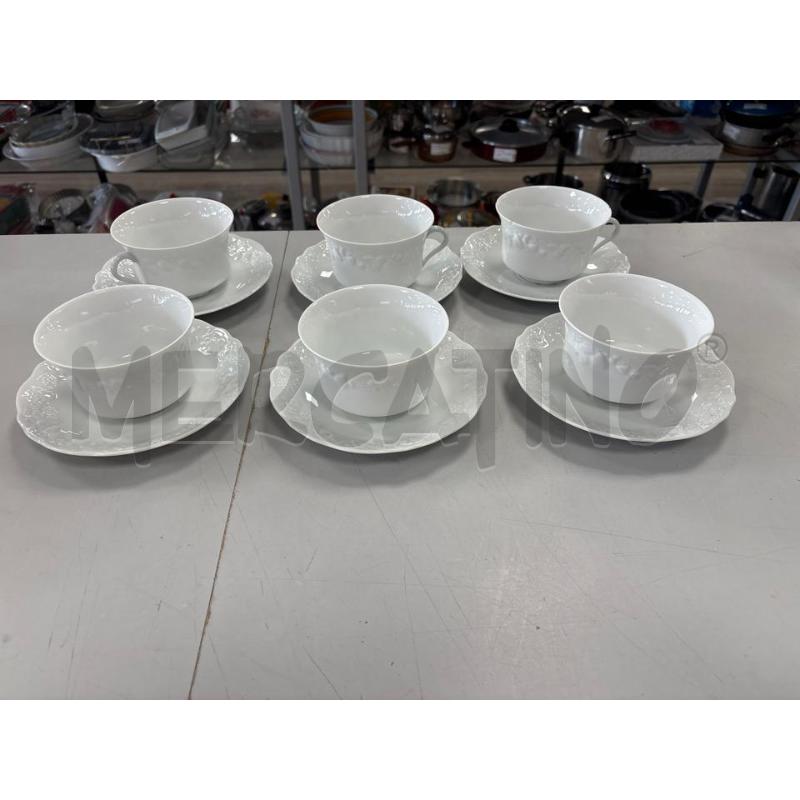 TAZZE PZ. 6 PHILIPPE DESHOULIERES FRANCE PORCELLANA LIMOGES | Mercatino dell'Usato Rivarolo canavese 1