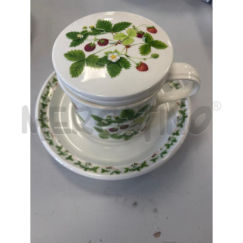 TISANIERA TAZZA PORTMEIRION SUMMER STRAWBERRIES MADE IN ENGLAND | Mercatino dell'Usato Rivarolo canavese 1