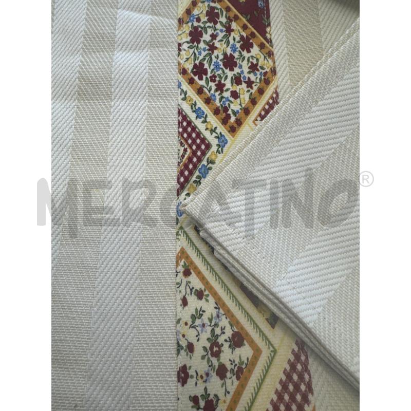 TOVAGLIA+12 TOVAGL MISTO COTONE BEIGE BRD BORDEAUX FIORELLINI | Mercatino dell'Usato Rivarolo canavese 2