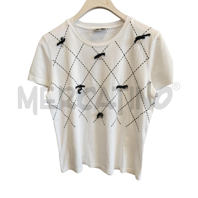 T SHIRT D ELISABETTA FRANCHI BNC FIOCCHETTI NERI | Mercatino dell'Usato Rivarolo canavese 1
