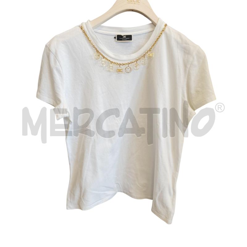 T SHIRT D ELISABETTA FRANCHI COLLANA DORATE LETTERE | Mercatino dell'Usato Rivarolo canavese 1