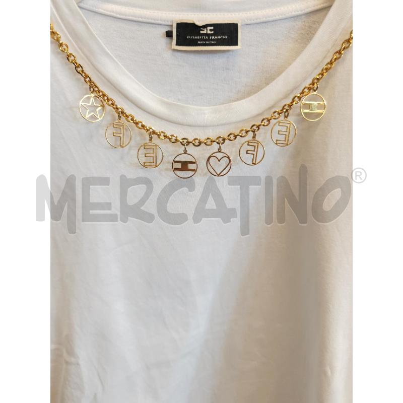 T SHIRT D ELISABETTA FRANCHI COLLANA DORATE LETTERE | Mercatino dell'Usato Rivarolo canavese 2