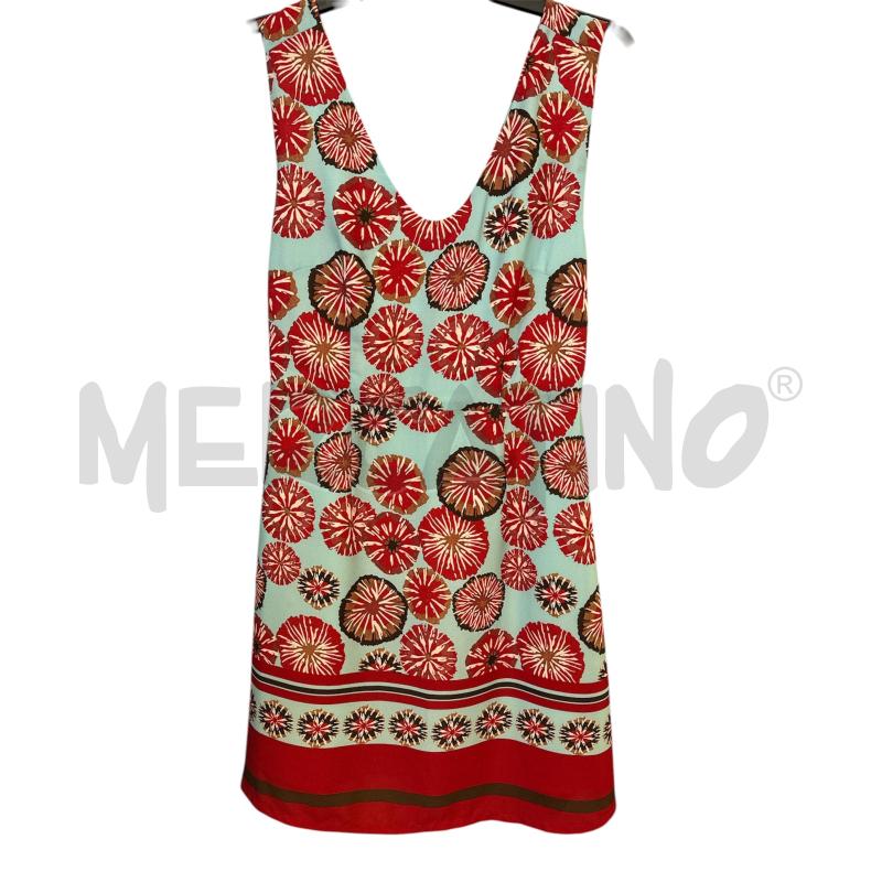 VESTITO D ANONYME CELESTE CERCHI ROSSI/MARRONI  | Mercatino dell'Usato Rivarolo canavese 1
