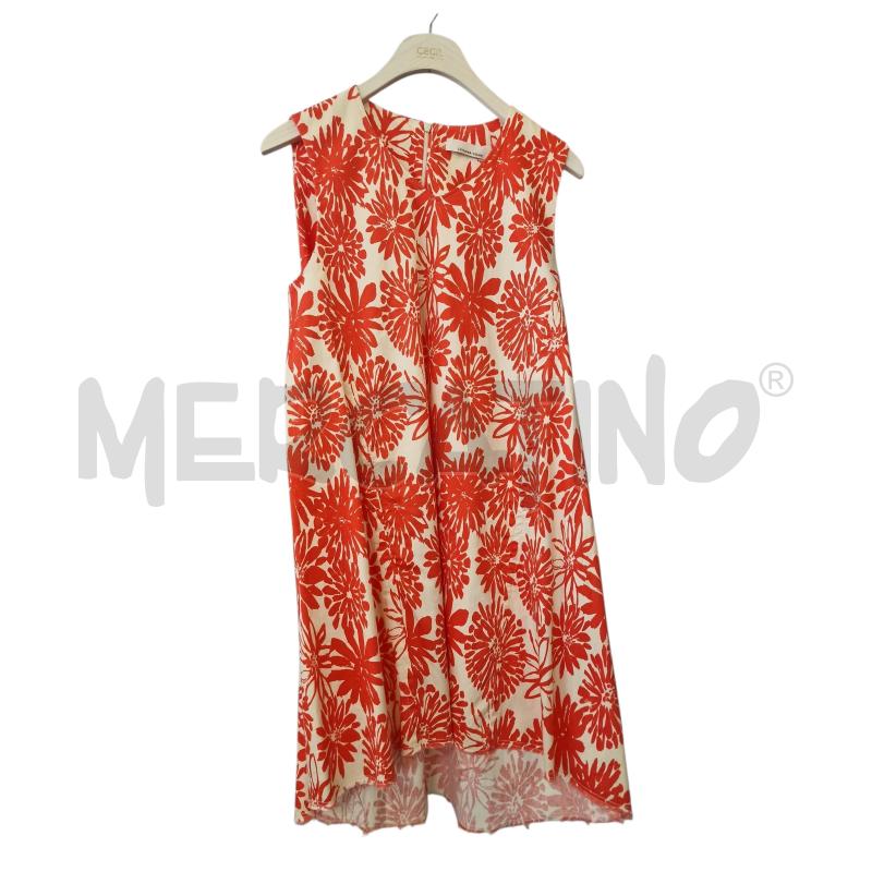 VESTITO D LIVIANA CONTI CREMA FIORI ARANCIO  | Mercatino dell'Usato Rivarolo canavese 1