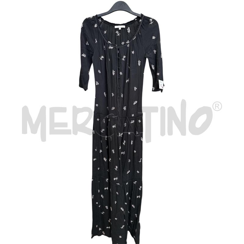 VESTITO D PATRIZIA PEPE NERO LUNGO FIORI BNC | Mercatino dell'Usato Rivarolo canavese 1