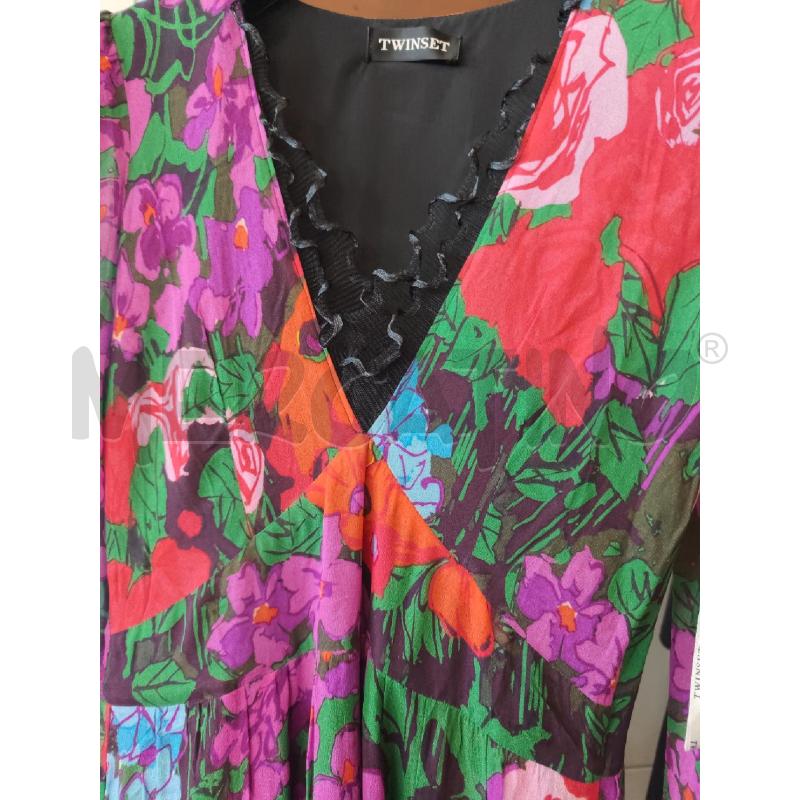 VESTITO D TWINSET FIORI VIOLA ARAANCIO CELESTE | Mercatino dell'Usato Rivarolo canavese 2