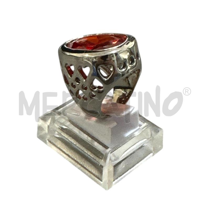 ANELLO DONNA PIETRA ROSSA GRANDE | Mercatino dell'Usato Nichelino via scarrone 2