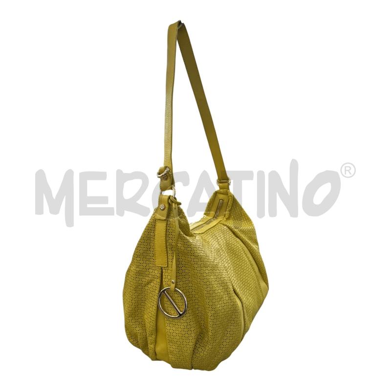 BORSA DONNA BORBONESE PELLE GIALLA TRAFORATA | Mercatino dell'Usato Nichelino via scarrone 2