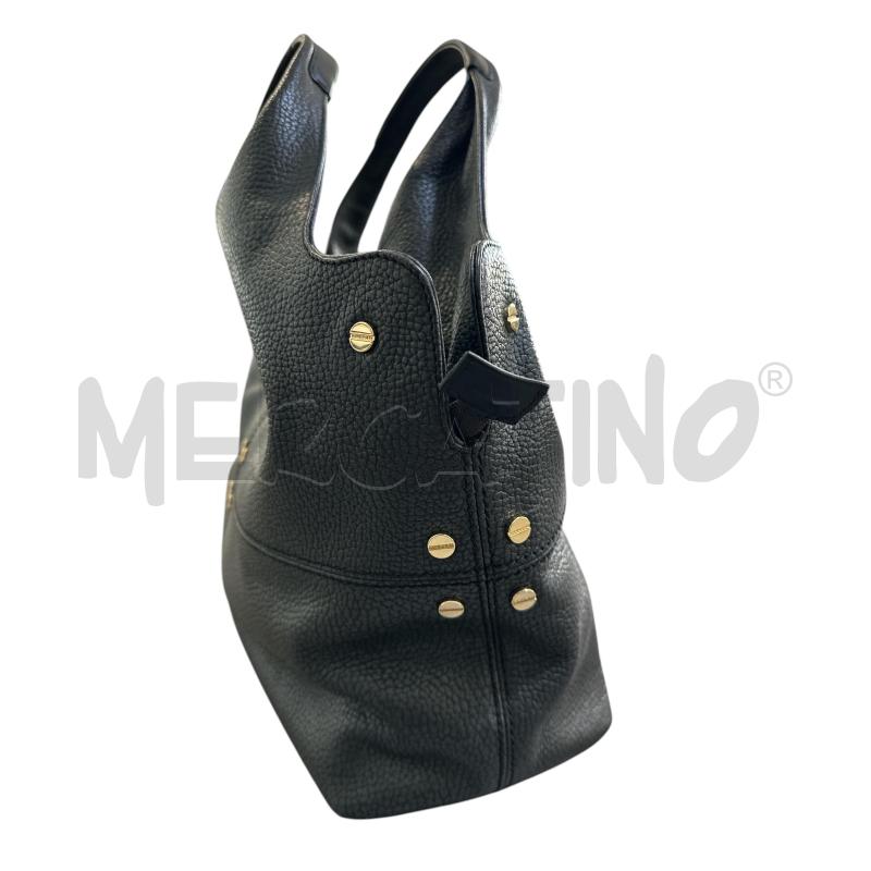BORSA DONNA BORBONESE PELLE NERO ARG | Mercatino dell'Usato Nichelino via scarrone 3