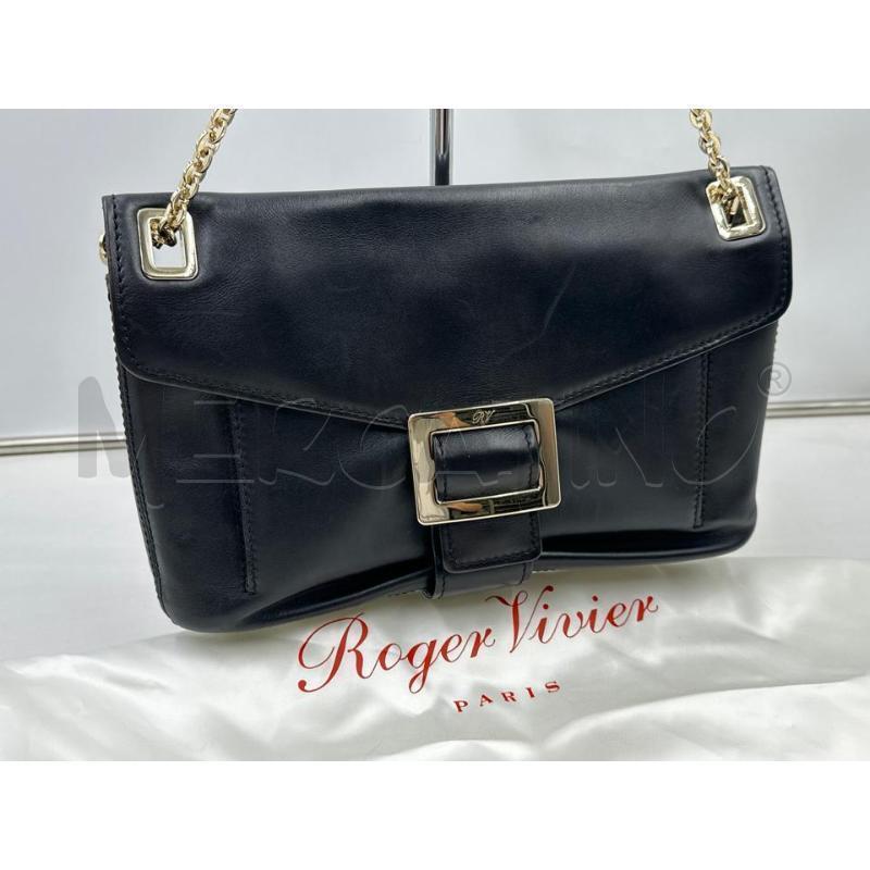 BORSA DONNA ROGER VIVIER PELLE NERA | Mercatino dell'Usato Nichelino via scarrone 2