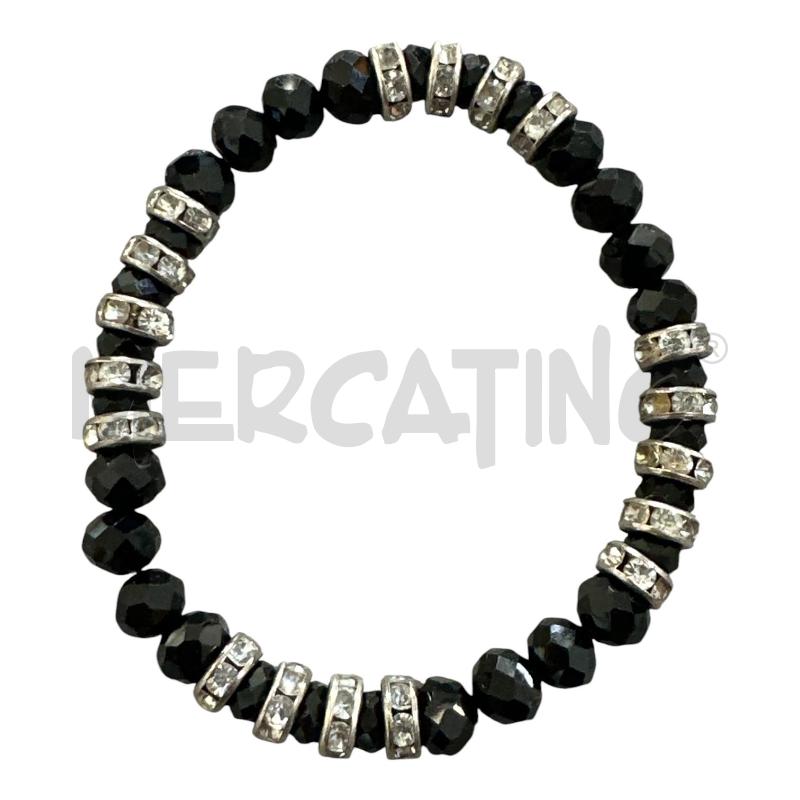 BRACCIALE CRISTALLI NERI SFACCETTATI  | Mercatino dell'Usato Nichelino via scarrone 1