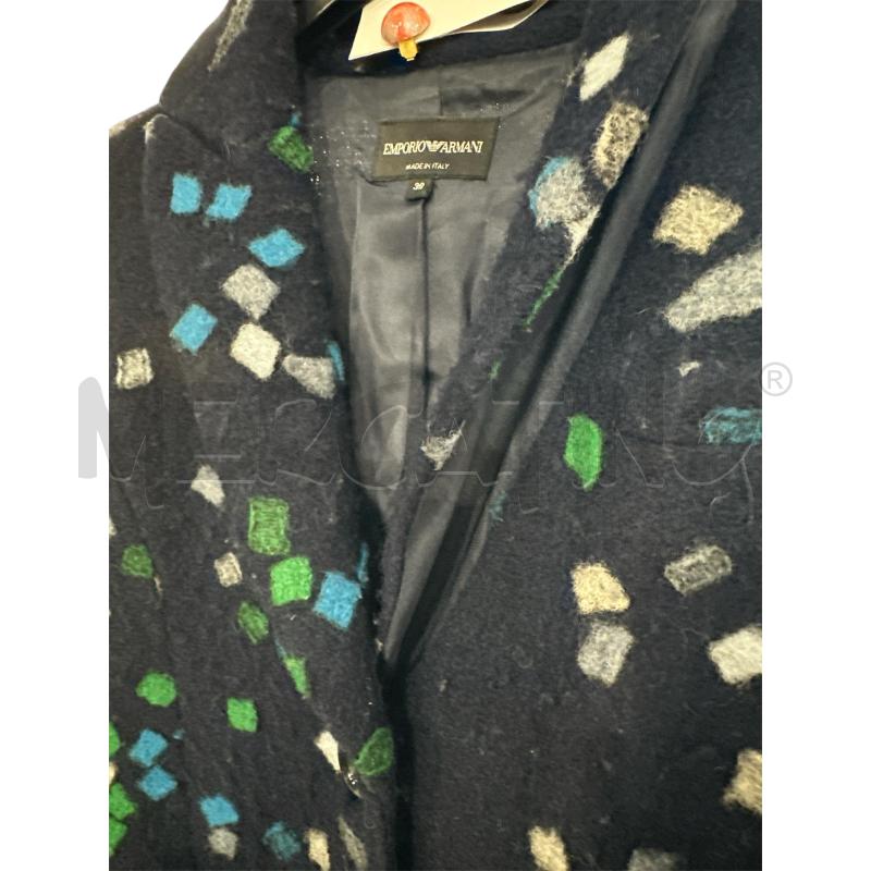 CAPPOTTO DONNA EMPORIO ARMANI BLU LANA BOUCLE | Mercatino dell'Usato Nichelino via scarrone 2