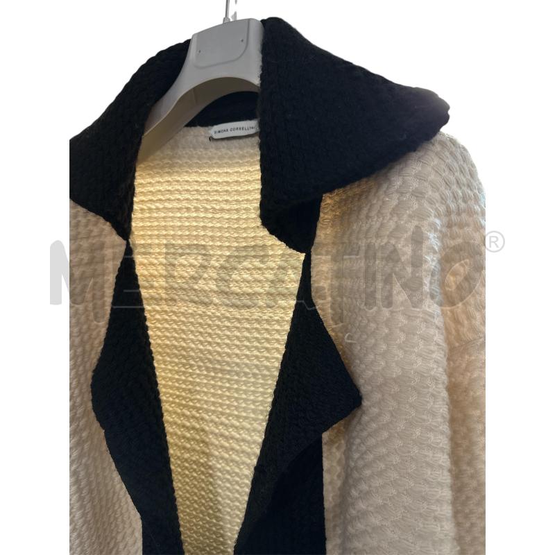 CAPPOTTO DONNA SIMONA CORSELLINI BIANCO NERO  | Mercatino dell'Usato Nichelino via scarrone 2