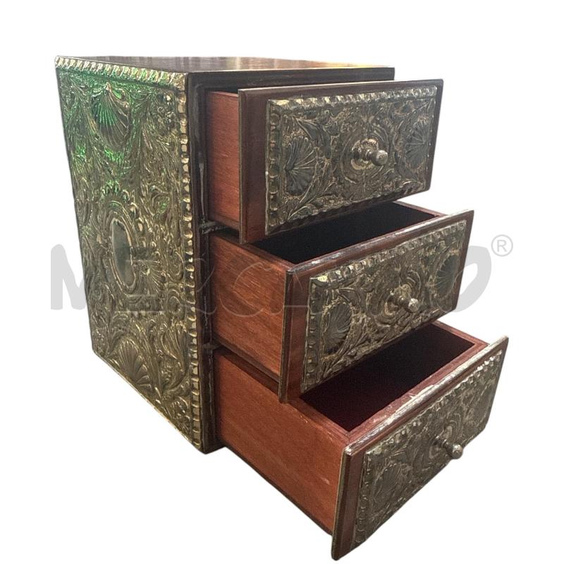 CASSETTIERA MINI 3 CASSETTA LAMINA ARGENTO | Mercatino dell'Usato Nichelino via scarrone 1