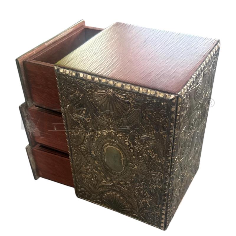 CASSETTIERA MINI 3 CASSETTA LAMINA ARGENTO | Mercatino dell'Usato Nichelino via scarrone 2
