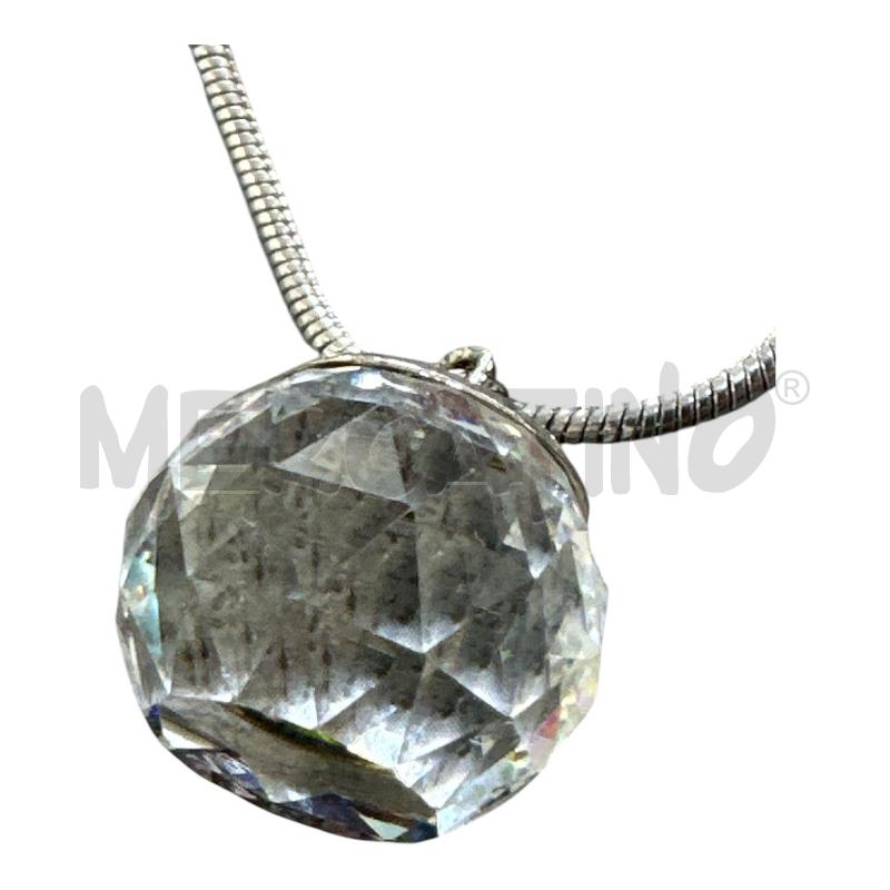 COLLANA FILO ARGENTATA PENDENTE CRISTALLO KARINZIA  | Mercatino dell'Usato Nichelino via scarrone 2