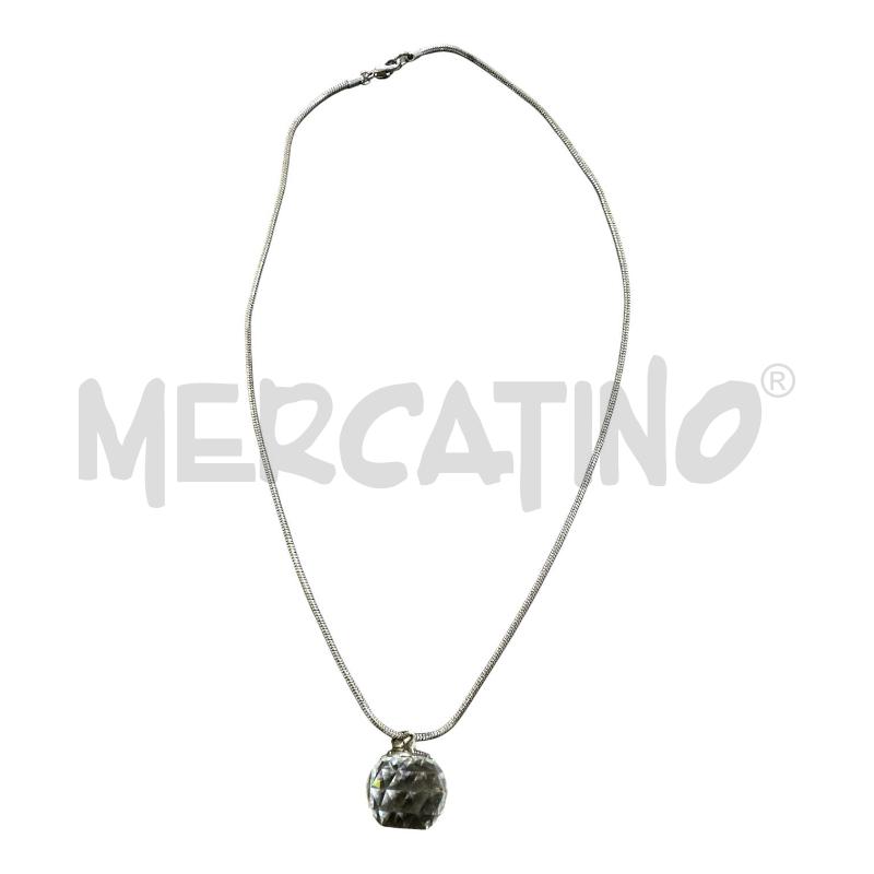 COLLANA FILO ARGENTATA PENDENTE CRISTALLO KARINZIA  | Mercatino dell'Usato Nichelino via scarrone 3