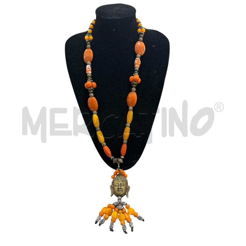 COLLANA INDIANA PIETRE ARANCIONI  | Mercatino dell'Usato Nichelino via scarrone 1