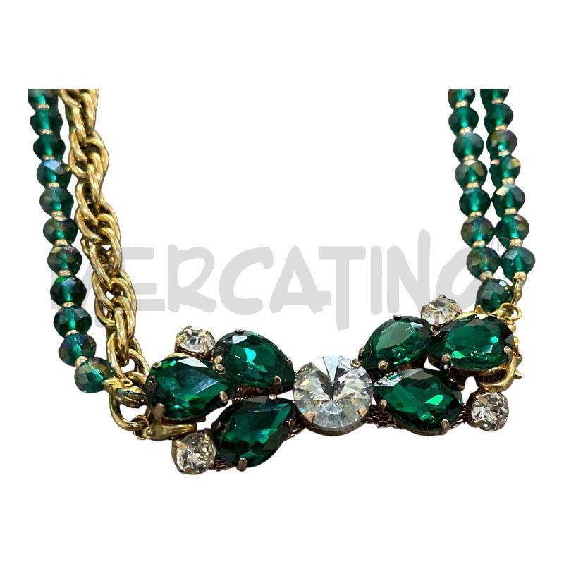 COLLANA PIETRE VERDI LUNGA  | Mercatino dell'Usato Nichelino via scarrone 2
