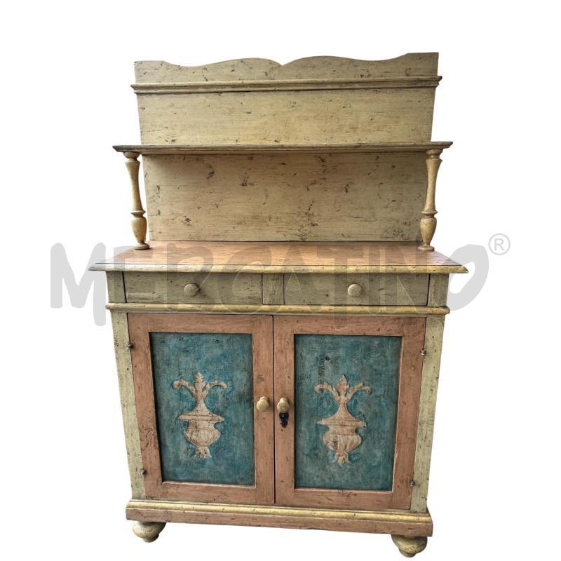 CREDENZA ANTICA A DOPPIO CORPO PANNELLI DECOATI  | Mercatino dell'Usato Nichelino via scarrone 1