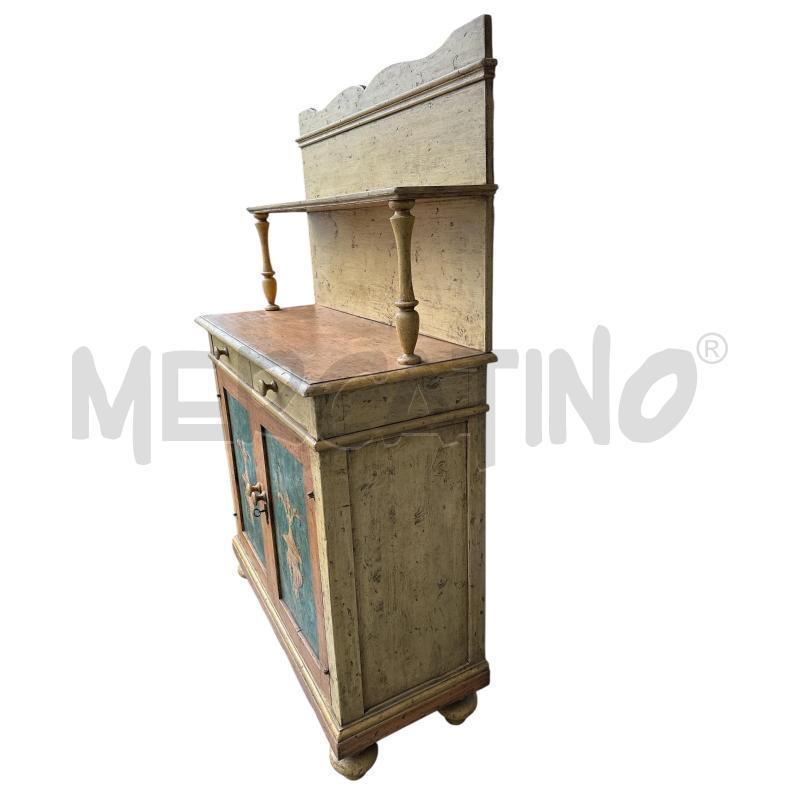 CREDENZA ANTICA A DOPPIO CORPO PANNELLI DECOATI  | Mercatino dell'Usato Nichelino via scarrone 3