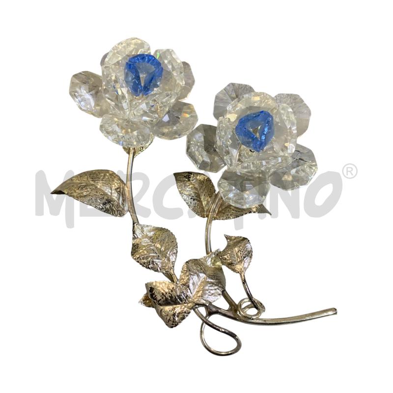 FIORI PZ. 2 CRISTALLO CON SUPPORTO METALLO  | Mercatino dell'Usato Nichelino via scarrone 2