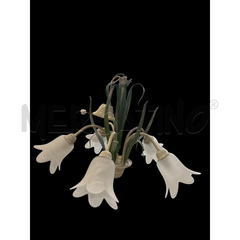 LAMPADARIO 5 LUCI ERBA | Mercatino dell'Usato Nichelino via scarrone 1