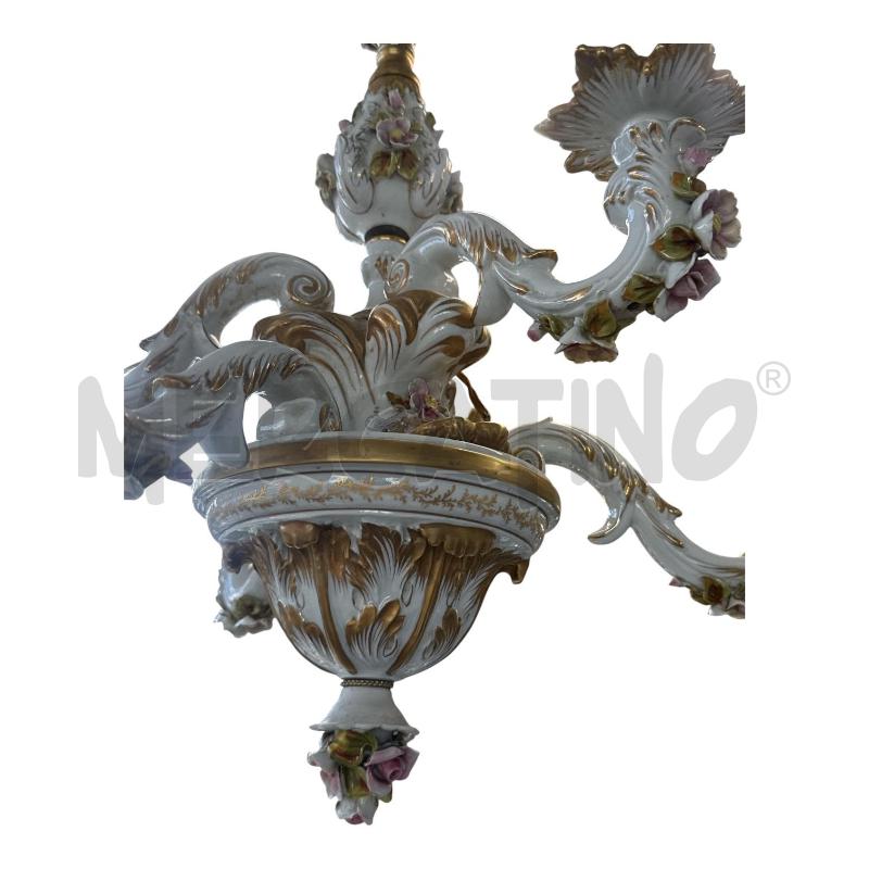 LAMPADARIO CERAMICA CAPODIMONTE  | Mercatino dell'Usato Nichelino via scarrone 2
