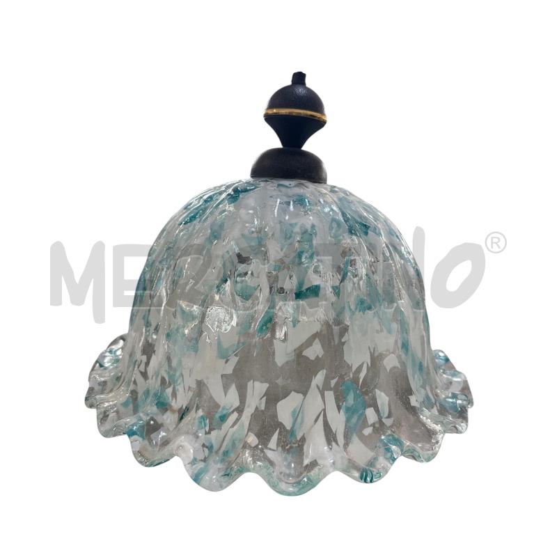 LAMPADARIO VETRO AZZURRO BIANCO | Mercatino dell'Usato Nichelino via scarrone 1
