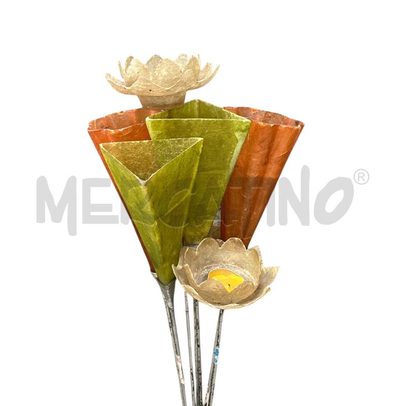 MAZZO FIORI STELO FERRO PETALI MADRE PERLA  | Mercatino dell'Usato Nichelino via scarrone 1