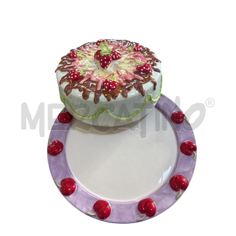 PORTA TORTA CON FRAGOLE PENSO | Mercatino dell'Usato Nichelino via scarrone 2
