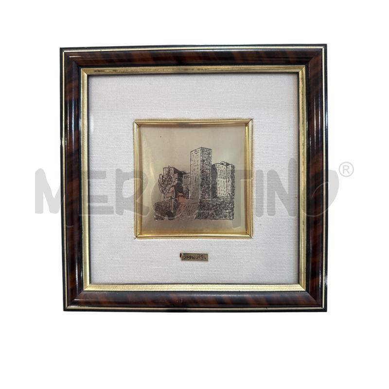 QUADRETTO FOGLIA ORO 18X18 | Mercatino dell'Usato Nichelino via scarrone 1