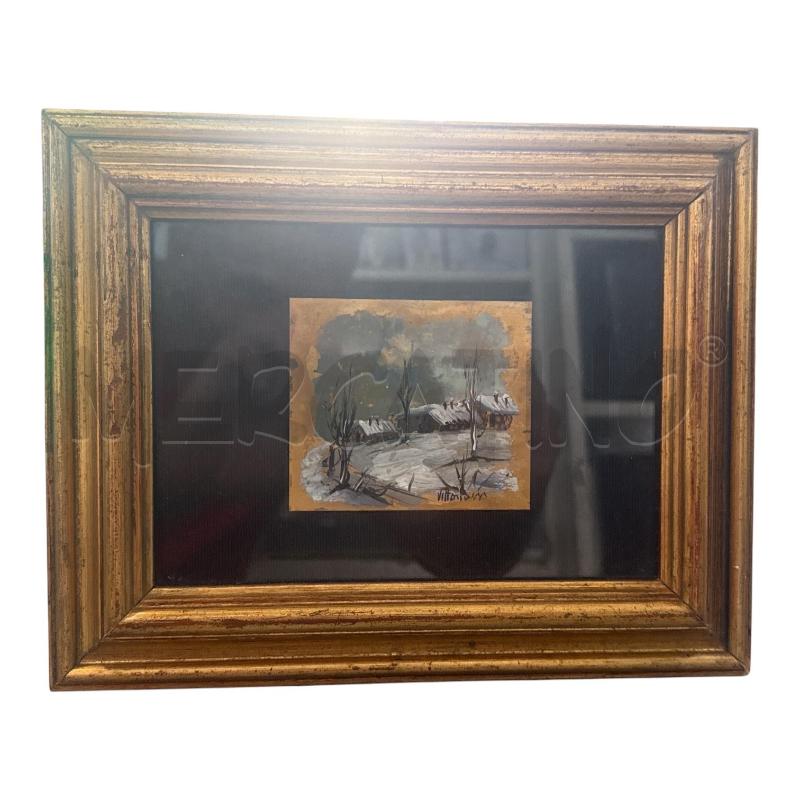 QUADRETTO VECCHIO OLIO SU FOGLIA ORO 20X25 | Mercatino dell'Usato Nichelino via scarrone 1