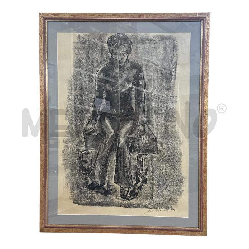 QUADRO DISEGNO A CARBONCINO  | Mercatino dell'Usato Nichelino via scarrone 1