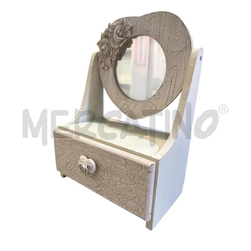 SPECCHIO CON CASSETTINO SHABBY  | Mercatino dell'Usato Nichelino via scarrone 1
