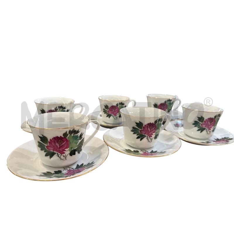 TAZZE PZ. CON FIORI ORIENTALE  | Mercatino dell'Usato Nichelino via scarrone 1