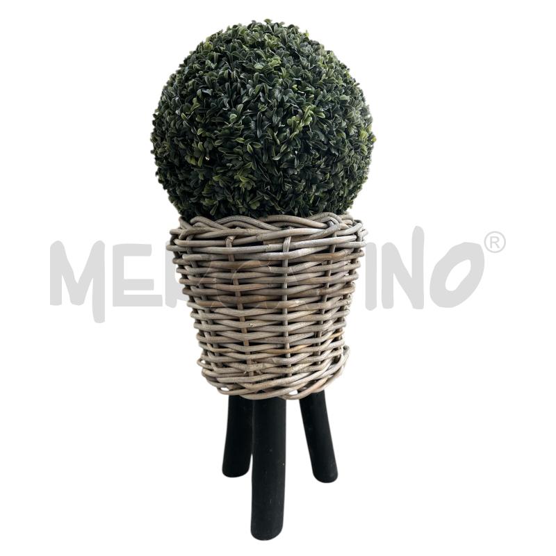VASO MIDOLLINO INTRECCIATO CON PIANTA ARTIFICIALE  | Mercatino dell'Usato Nichelino via scarrone 1