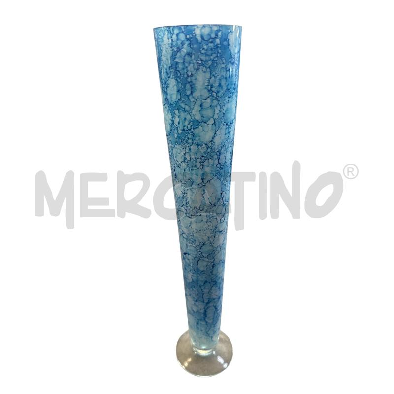 VASO VETRO AZZURRO H 38 | Mercatino dell'Usato Nichelino via scarrone 1