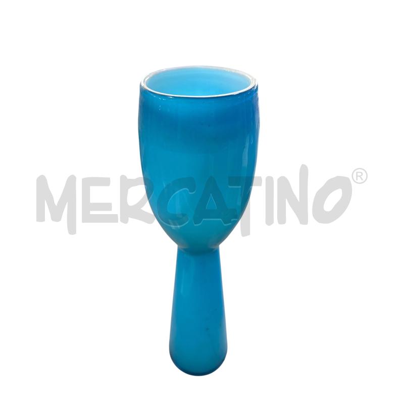 VASO VETRO AZZURRO H 40 | Mercatino dell'Usato Nichelino via scarrone 1