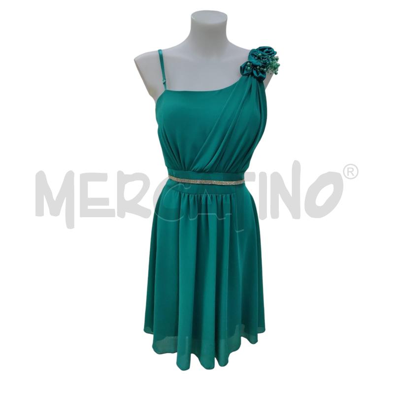 ABITO DONNA  VERDE ELEGANTE  STRASS | Mercatino dell'Usato Leini' 1
