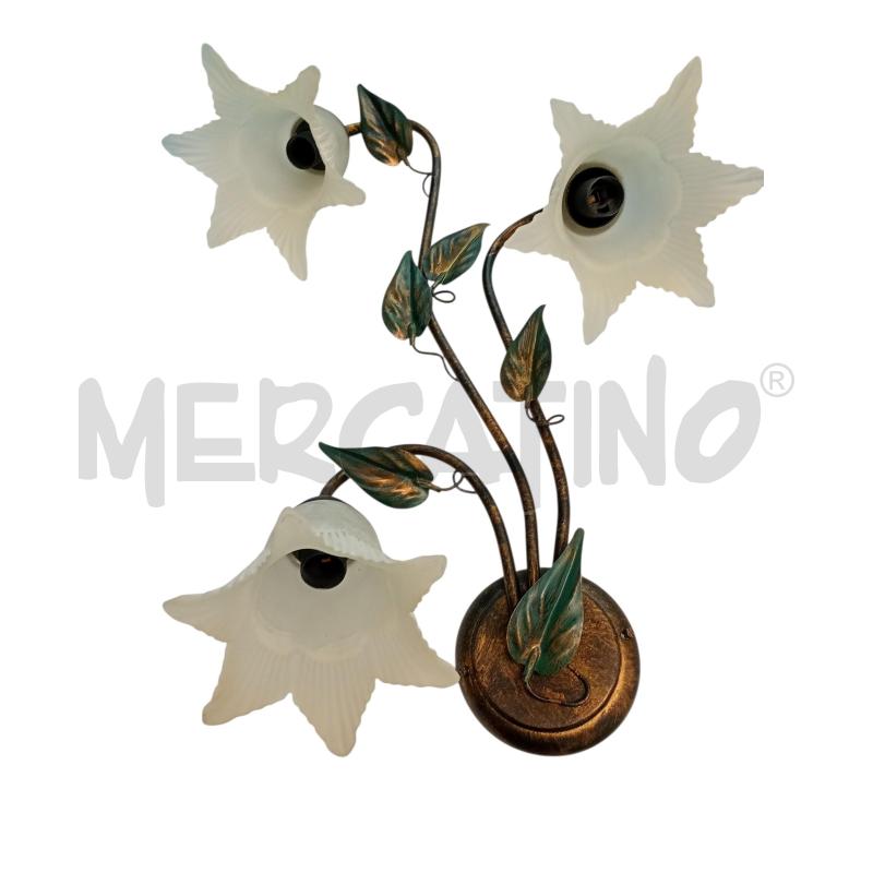 APPLIQUE 3 LUCI FERRO BATTUTO  | Mercatino dell'Usato Leini' 1