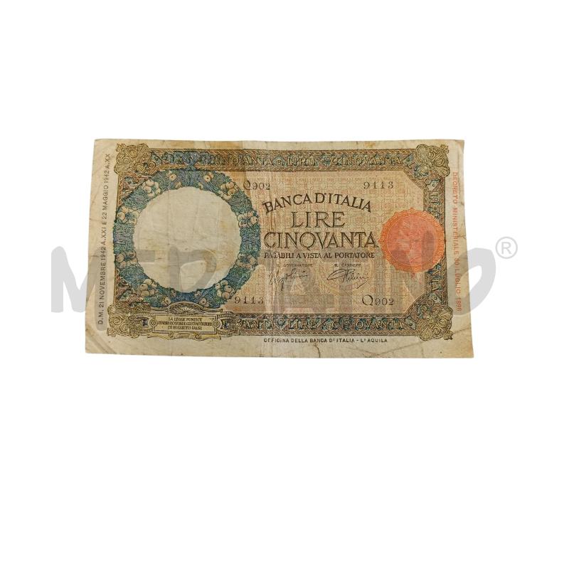 BANCONOTA CINQUANTA LIRE 1942 | Mercatino dell'Usato Leini' 1