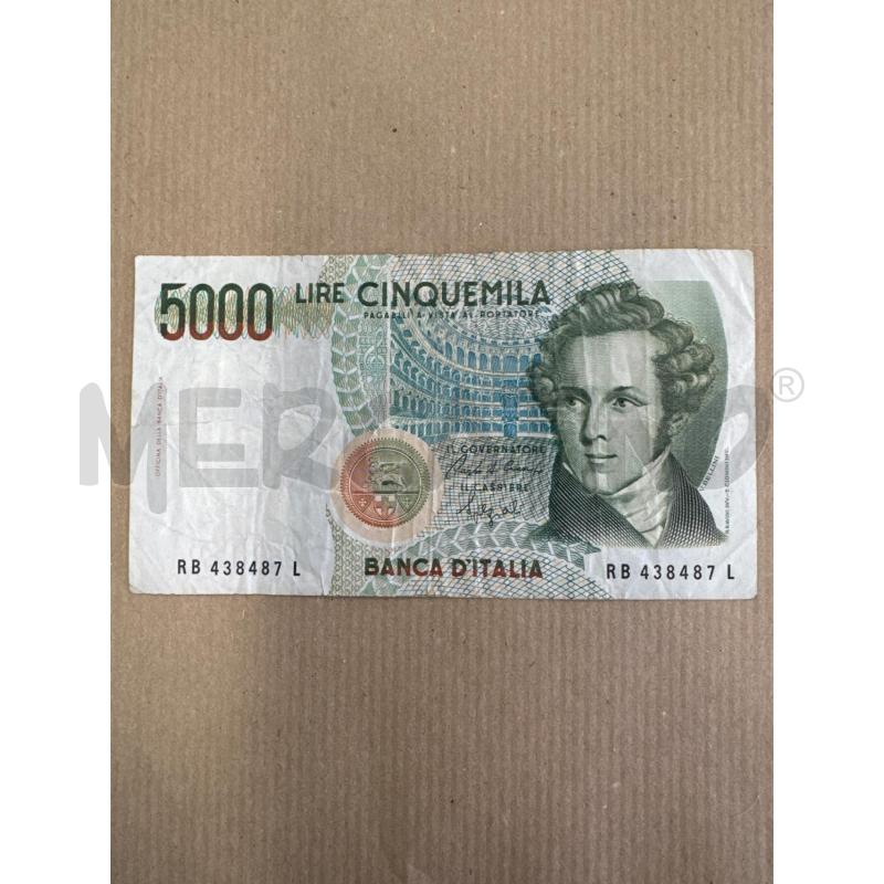 BANCONOTE 5000 LIRE BELLINI | Mercatino dell'Usato Leini' 1