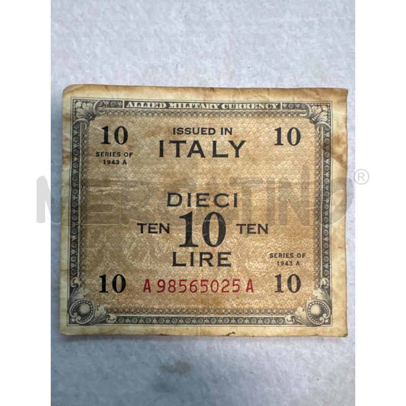 BANCONOTE VECCHIE 10 LIRE OCCUPAZIONE  | Mercatino dell'Usato Leini' 1