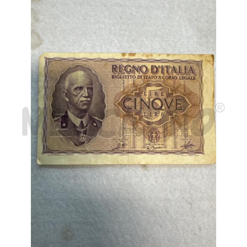 BANCONOTE VECCHIE CINQUE LIRE  | Mercatino dell'Usato Leini' 1