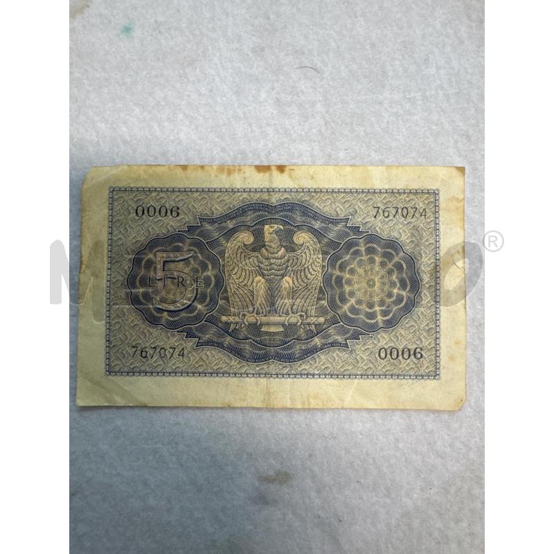 BANCONOTE VECCHIE CINQUE LIRE  | Mercatino dell'Usato Leini' 2