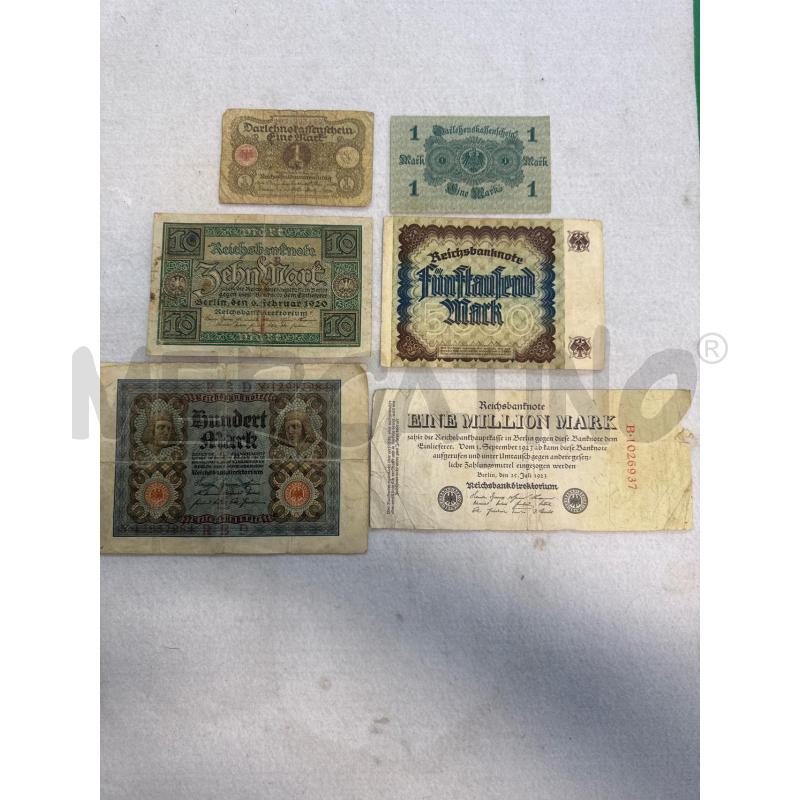 BANCONOTE VECCHIE PZ. 6 PEZZI MARCHI 1923 1 | Mercatino dell'Usato Leini' 1