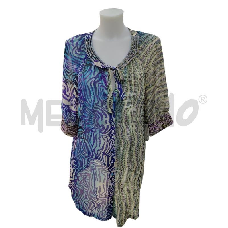 BLUSA DONNA ELENA MIRO' IN SETA FANTASIA BLU VIOLA VERDE | Mercatino dell'Usato Leini' 1