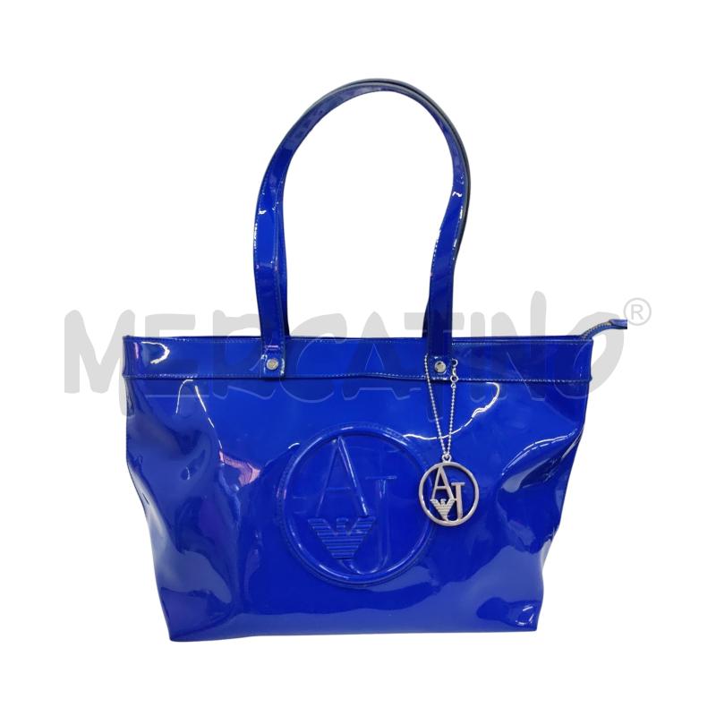 BORSA DONNA ARMANI JEANS BLU ELETTRICO VERNICE | Mercatino dell'Usato Leini' 1