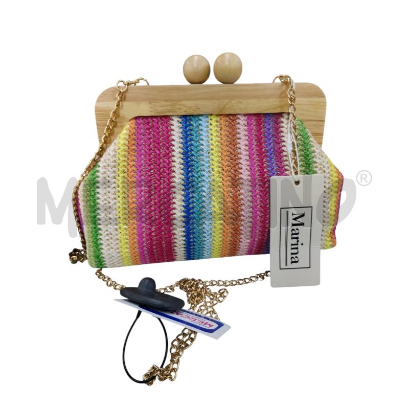 BORSA DONNA COTONE MULTICOLOR LEGNO  | Mercatino dell'Usato Leini' 1